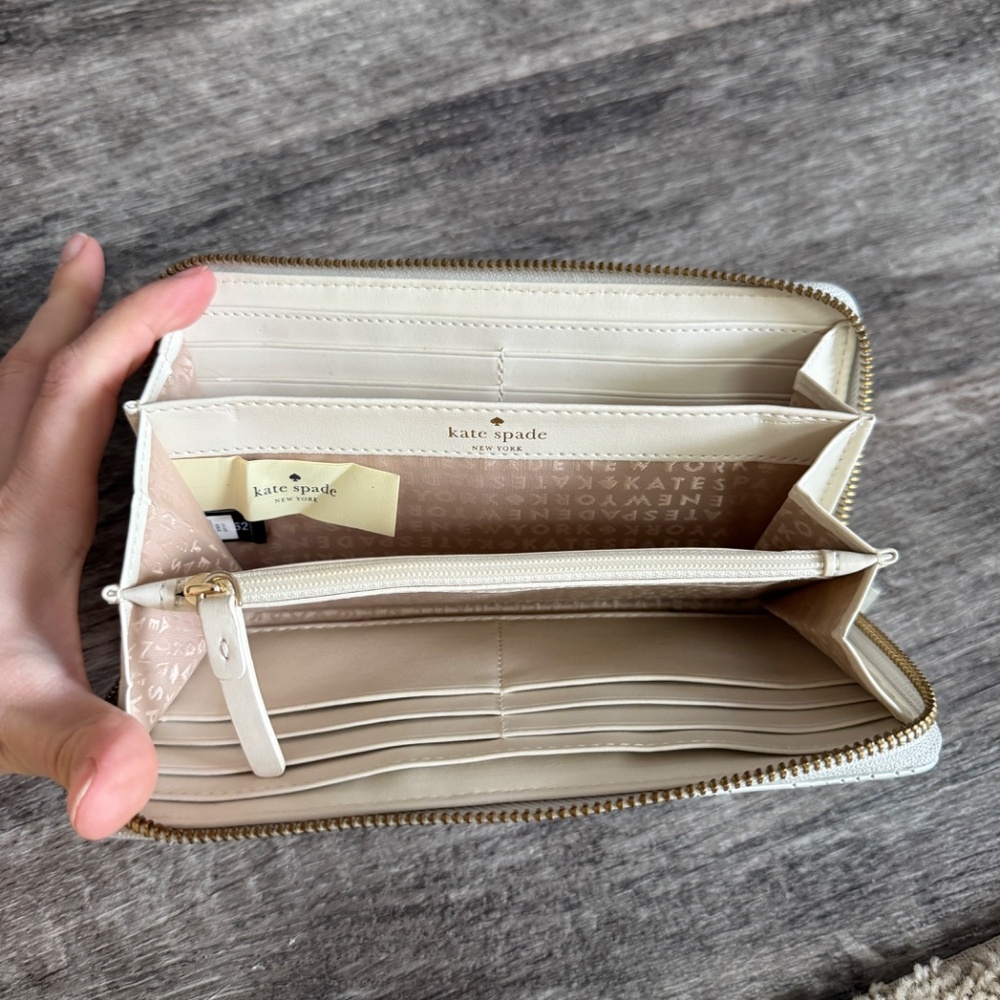 Kate Spade Neda Metallic Silver Perforated Wallet - Picture 5 of 5
